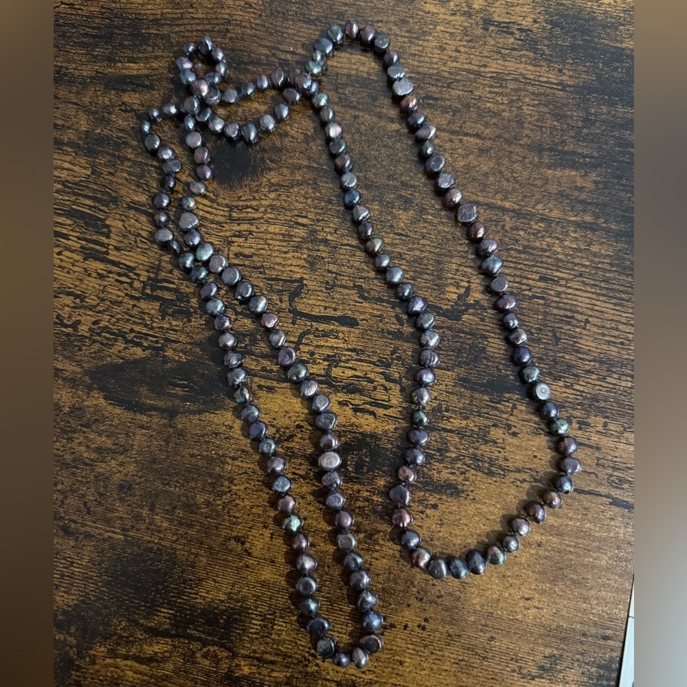 Dark Iridescent Beaded Layering Necklace​​